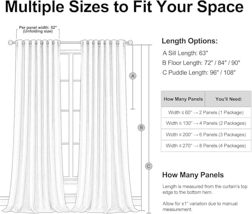 Topfinel 72 Inch Blackout Curtains for Bedroom Heat Blocking Linen