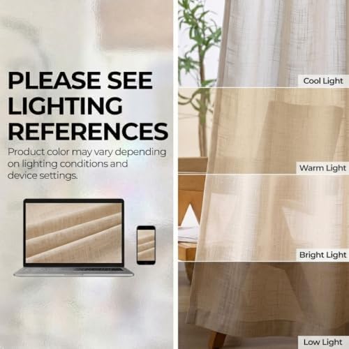 D'Moksha Homes Faux Linen Curtain Beige and Cream Curtain 63 Inches