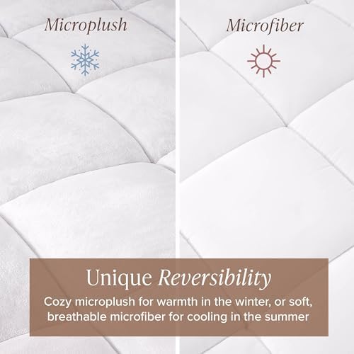 Bare Home Microplush Reversible Mattress Topper (Queen)