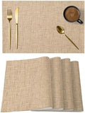 Round Placemats Set of 12 Minimalist Beige Place Mats Rustic Neutral