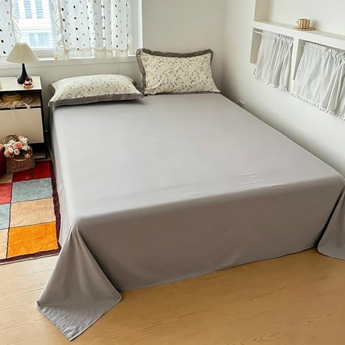 Floral Duvet Cover Queen Size, Washed Cotton Soft Bedding Set 4 Piece