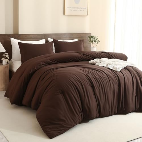 Paxrac Earthy Brown Comforter Full Size, Neutral 3 Pieces Comforter