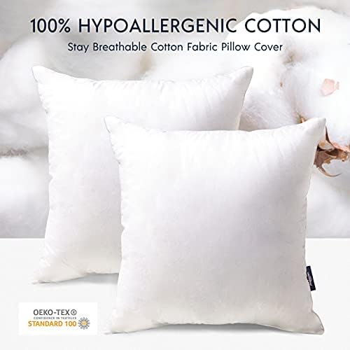 Phantoscope Throw Pillow Insert with 100% Cotton Cover, 20x20 Inch