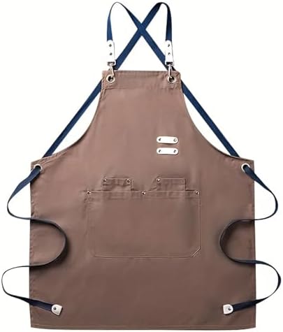Aprins 2pcs Aprons With Pockets Cotton Enrich Durable Large Waterproof