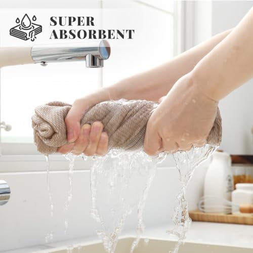 Homaxy Premium Kitchen Towels 6 Pack18 x28, Large Cotton 380 GSM Dish
