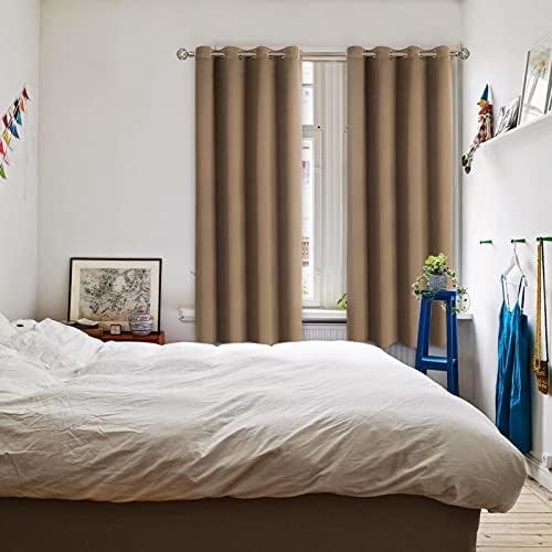 BGment Taupe Blackout Curtains for Bedroom 72 Inch Long - 2 Panels