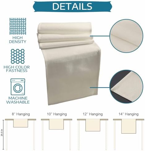 Cream Abstract Minimalist Soild Color Linen Long Table Runner
