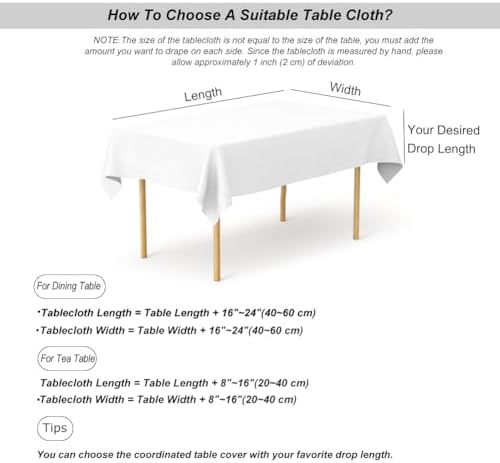 meioro Grey Farmhouse Table Cloth Rectangle Cotton Linen Nordic Twill