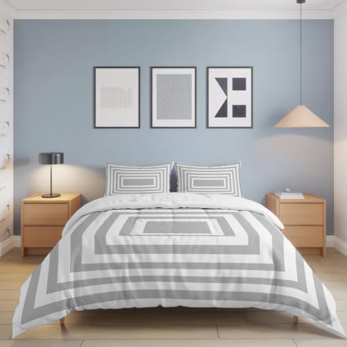 Abstract Art Queen Duvet Cover Set - 4 Pcs Comforter Cover Bedding