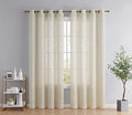 HLC.ME Abbey Faux Linen Textured Semi Sheer Privacy Light Filtering