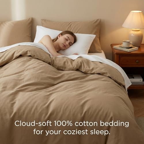 HeimenAogo Egyptian Cotton Duvet Cover Set Full, Ultra Soft and