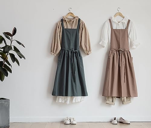 Pinafore Apron,Aprons for Women with Pockets,Pinafore Dress for Women