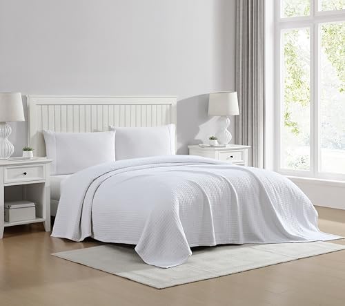 Grand Hotel Lightweight King Blanket, 100% Cotton, White