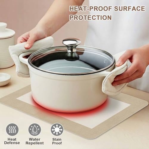 Faux Leather Placemats Set of 6 Khaki Beige Waterproof Heat Resistant