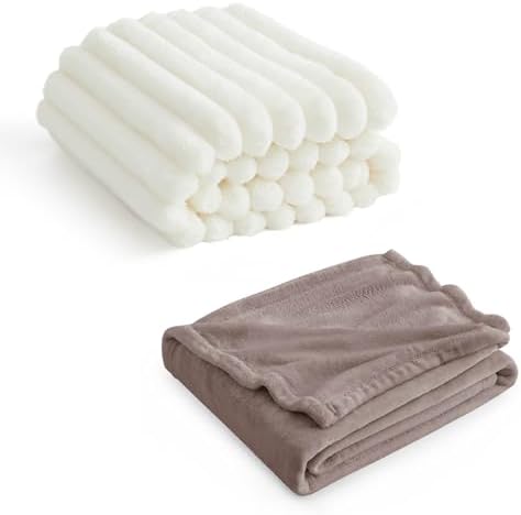 Bedsure Fleece King Size Blankets Mocha Brown&King Size Blanket for