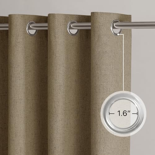 NICETOWN Extra Long Hazelnut Brown Blackout Curtains W52xL96, 2 Panels