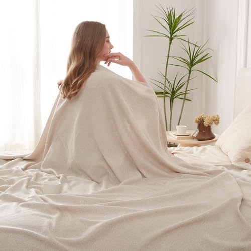 COOVA Lightweight Knit King Blanket for Bed, Decorative Blanket, Soft