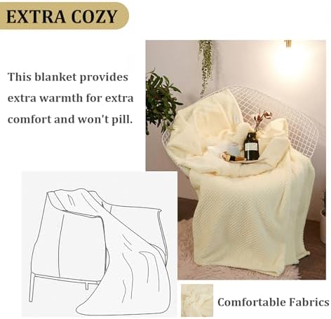 Flannel Fleece Blanket,Solid Color Warm Comfy Sofa Blankets,Fuzzy