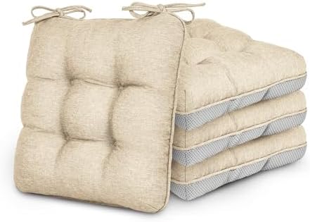 Love's cabin Memory Foam Chair Cushions Set of 4, Outdoor/Indoor Chair