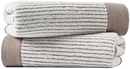 sense gnosis Beige Ribbed Striped Hand Towels Soft Absorbent Face