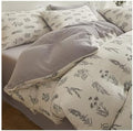 MZP Floral Cotton Duvet Cover - Jacquard Textured Botanical Comforter