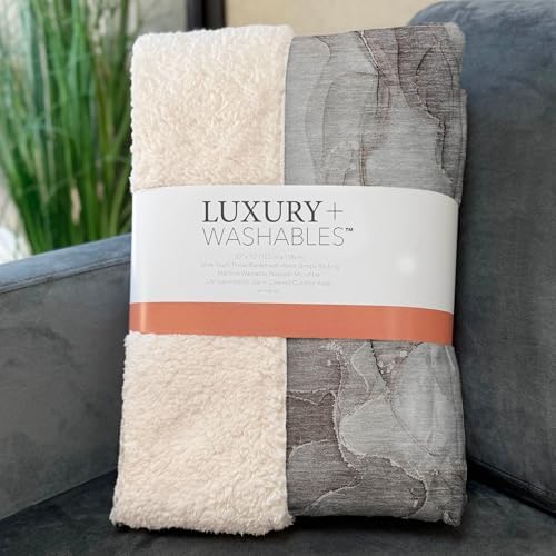 Addison Rugs ASB522 Taupe 50" x 70" Oversized Sherpa Throw Blanket