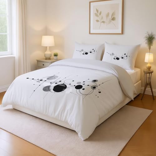 Reversible Duvet Cover Set Microfiber Bedding Set Simple Abstract