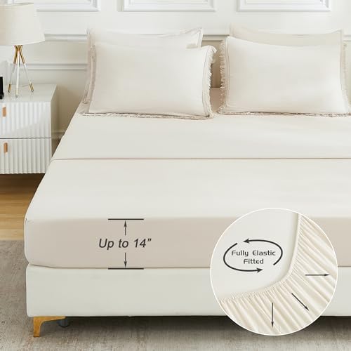 Andency King Comforter Set, 7 Pieces Beige Bedding