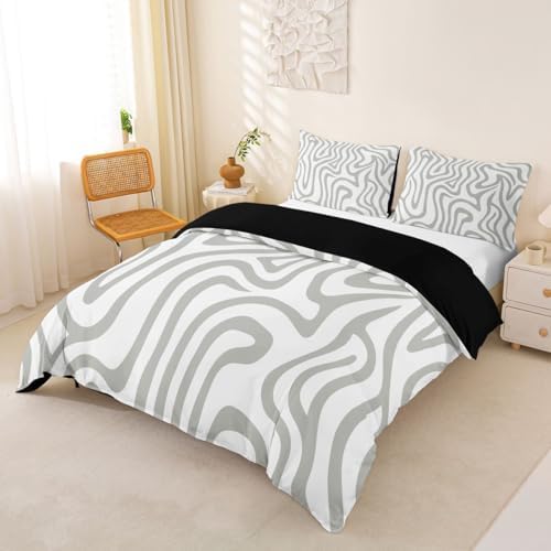Erosebridal Geometric Stripes Comforter Cover Queen Size Abstract