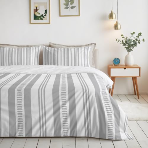 4 Pieces Duvet Cover Queen Bedding Sets Modern Minimalist Stripe for