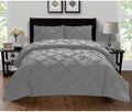 Silky Soft 3 Piece Pretty Pleated Pintuck Tufted Design Boho Duvet