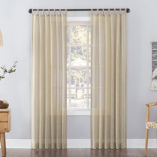 No. 918 Bondi 2-pack Linen Texture Jute Tabs Semi-Sheer Tab Top