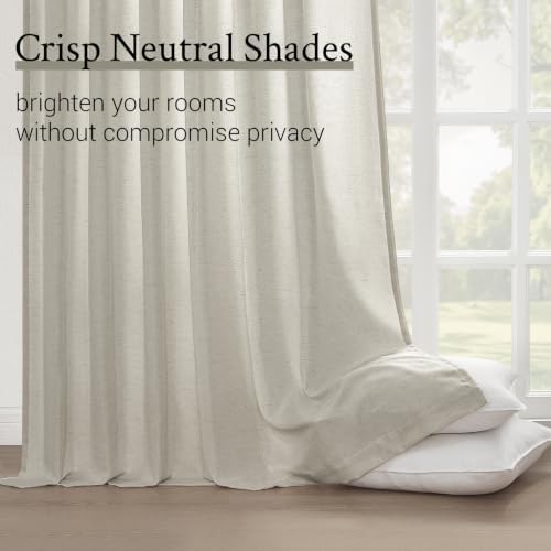 Topfinel Light Grey Pinch Pleated Linen Curtains 105 Inch Length 2