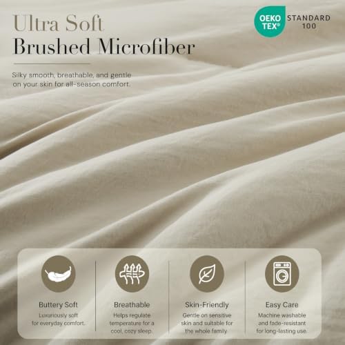 Queen Comforter Set-7 Pieces Soft Prewashed Bed in a Bag Queen Bedding