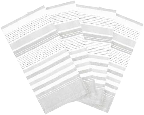 T-Fal Skipping Stripe Dual Kitchen Towel, 18" x 28", Highly Absorbent