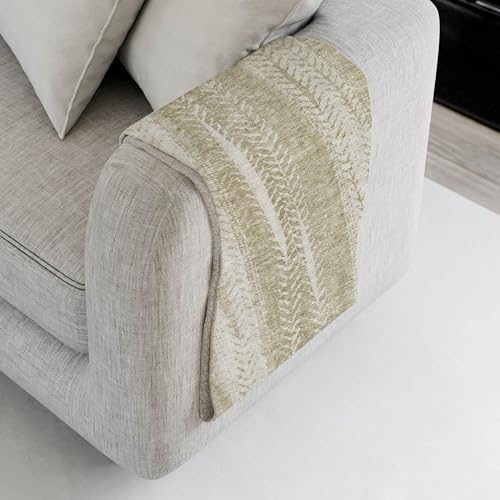 Addison Rugs ASB694 Beige 50" x 70" Oversized Sherpa Throw Blanket