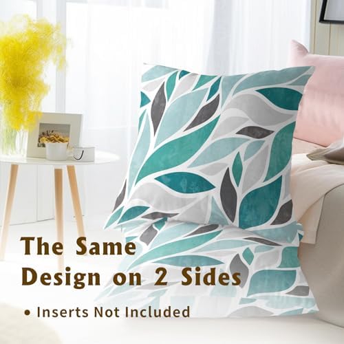 Teal Boho Pillow Covers 20x20 Inch Farmhouse Floral Throw Pillow