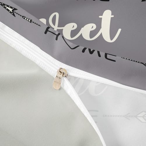 jejeloiu Gray Modern Home Duvet Cover Full Size Boys Girls Boho