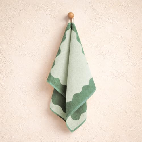 MONDAY MOOSE Scalloped Decorative Hand Towels, 2-Pack Soft Cotton with