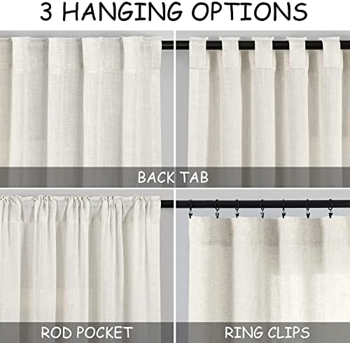 Nanspring Extra Long Linen Curtains 120 Inch Length for Living Room 2