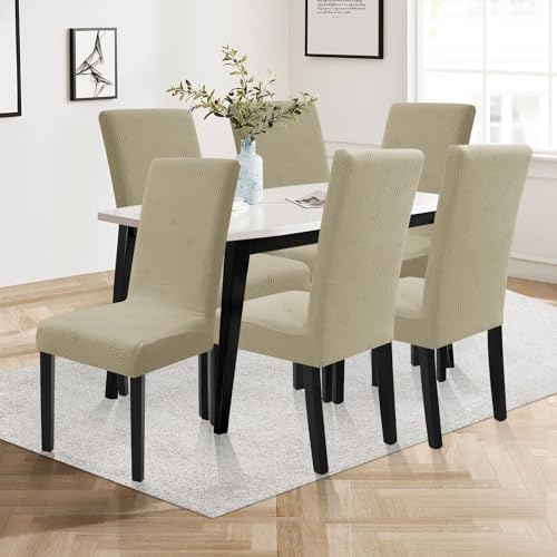 Dining Chairs Cover Set of 4,Chair Covers for Kitchen,Khaki