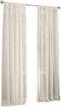 LA Linen Sheer Voile Drape Panel (Pack of 1), 120 by 118", Ivory