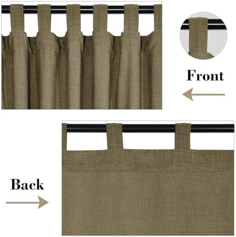 cololeaf Luxury Faux Linen Curtain Tab Top Drapery Panel for Traverse