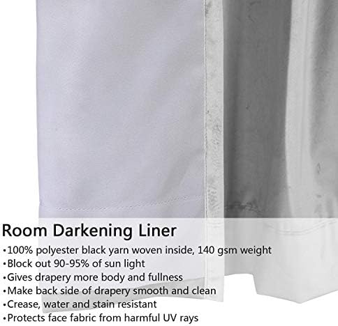 TWOPAGES 50W x 120L Extra Long Soft Velvet Back Tab Curtain for