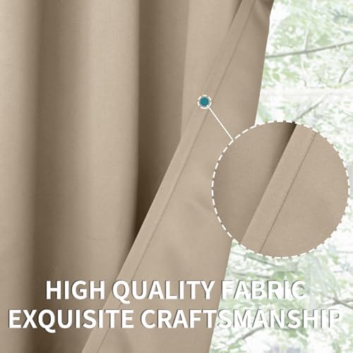 BGment Sand Room Darkening Curtains 84 Inch for Living Room - 2 Panels