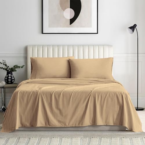 Full Size 100% Pima Cotton 600 Thread Count 4-Piece Sheet Set Bedding