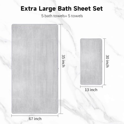 Extra Large Bath Towel Set 10 Piece, XL Bath Towels 35"x67" Oversized