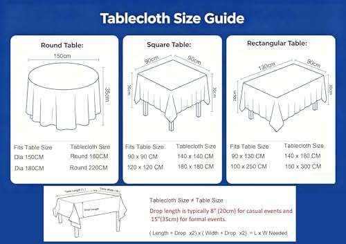 Patio Table Cloths Round Beige White Cotton Linen 94.5 inch