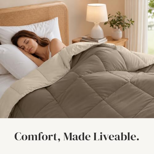 Modern Threads Comforter Duvet Insert, Reversible Quilted Down