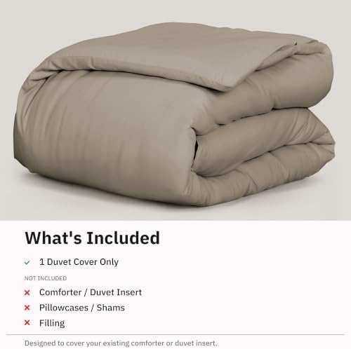 California Design Den Luxury Queen Size Duvet Cover, Taupe